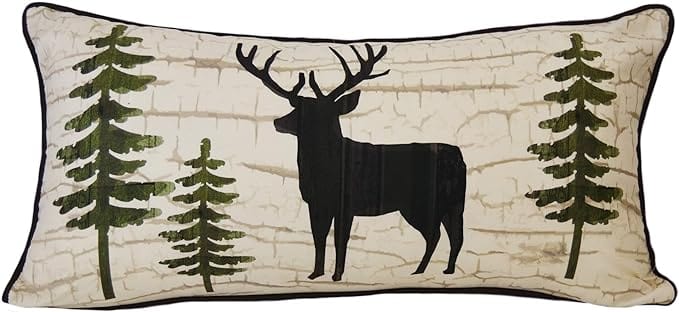 Deer Panel Oblong Pillow