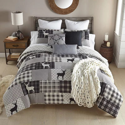 Checkered Deer Comforter Set