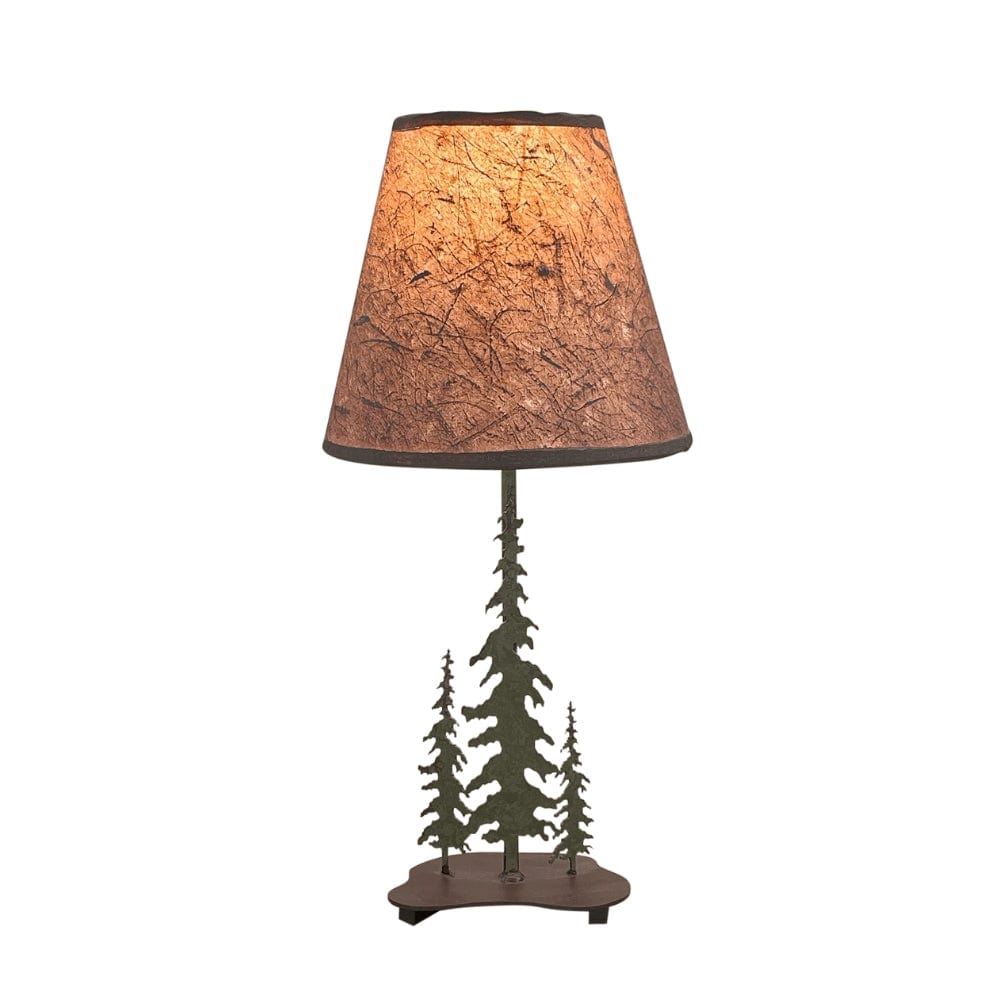 Rugged Pine Trees Table Lamp | Cabin Place
