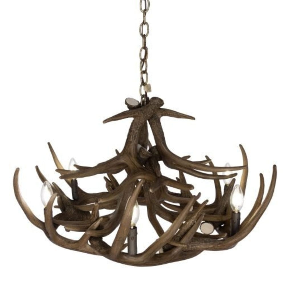 Whitetail 12 Pewter Antler Chandelier
