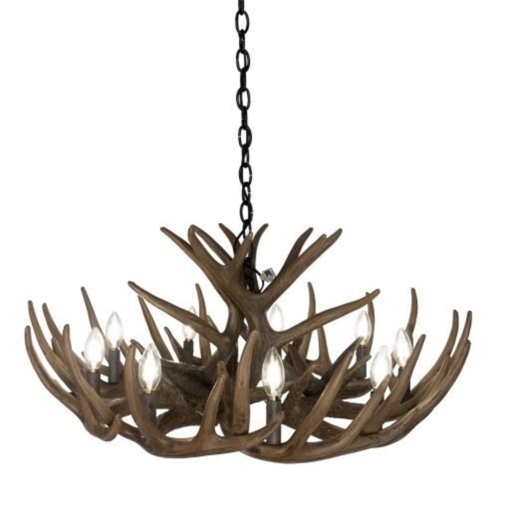Whitetail 12 Pewter Antler Cascade Chandelier