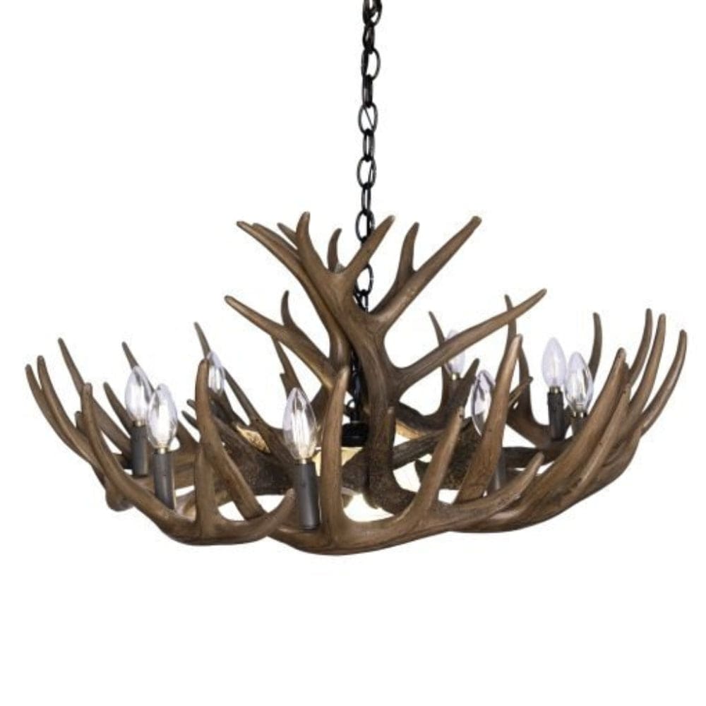 Whitetail 12 Pewter Antler Cascade Chandelier