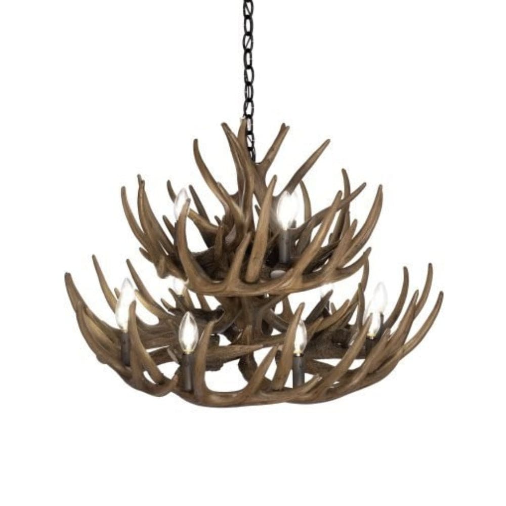 Whitetail 21 Pewter Antler Chandelier
