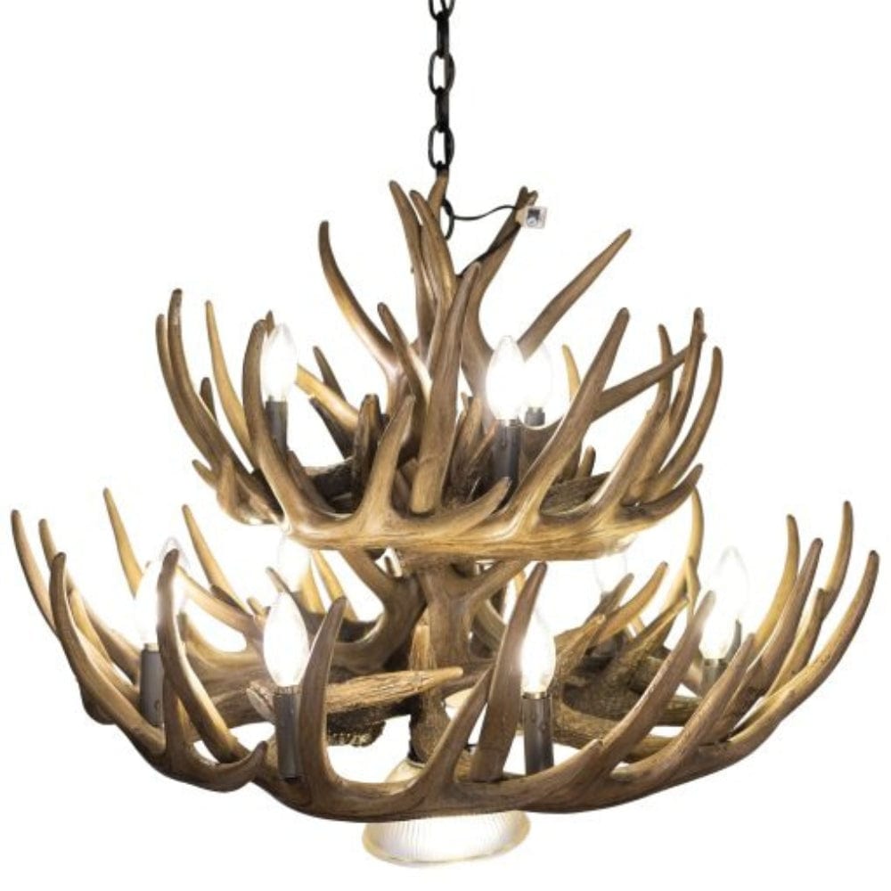 Whitetail 21 Pewter Antler Chandelier