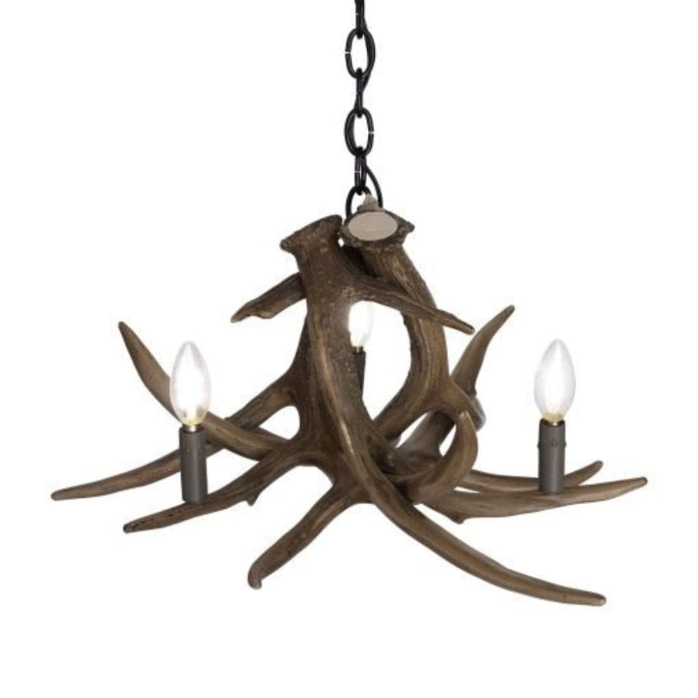 Whitetail 3 Pewter Antler Chandelier
