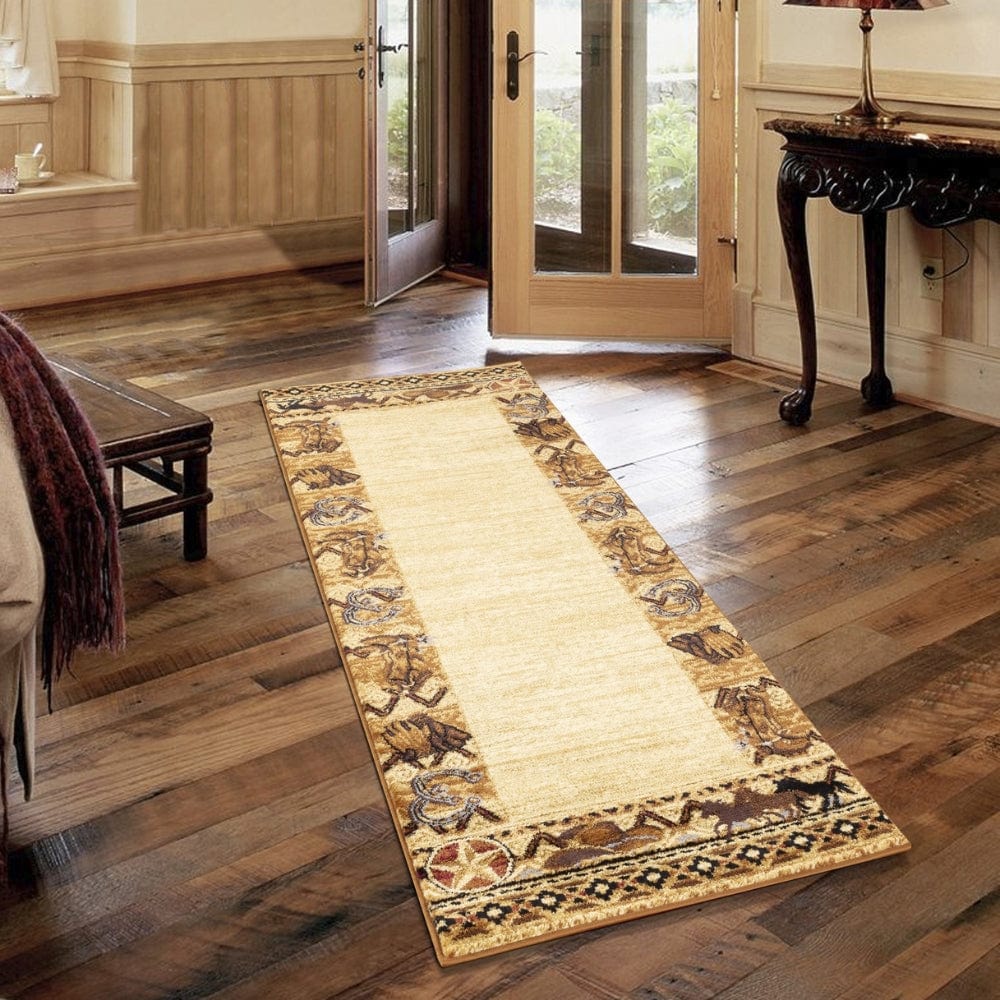 Western Match Boarder Area Rug