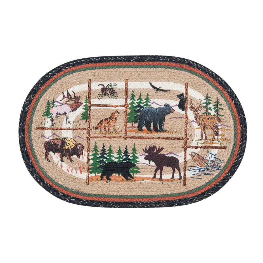 Wildlife Animals Oval Rug