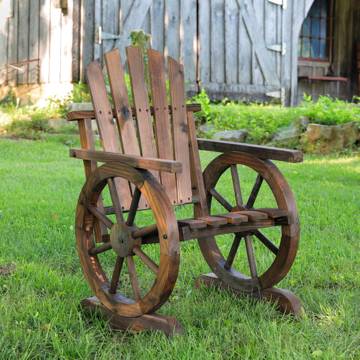 Wooden Wheel Adirondack Chair
