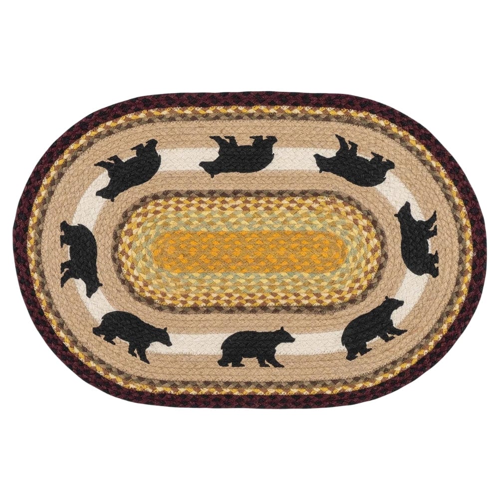 Autumn Bears Oval Rug