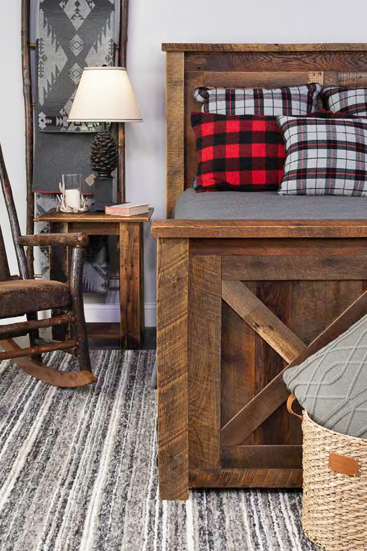 Barndoor Style Barnwood Bed