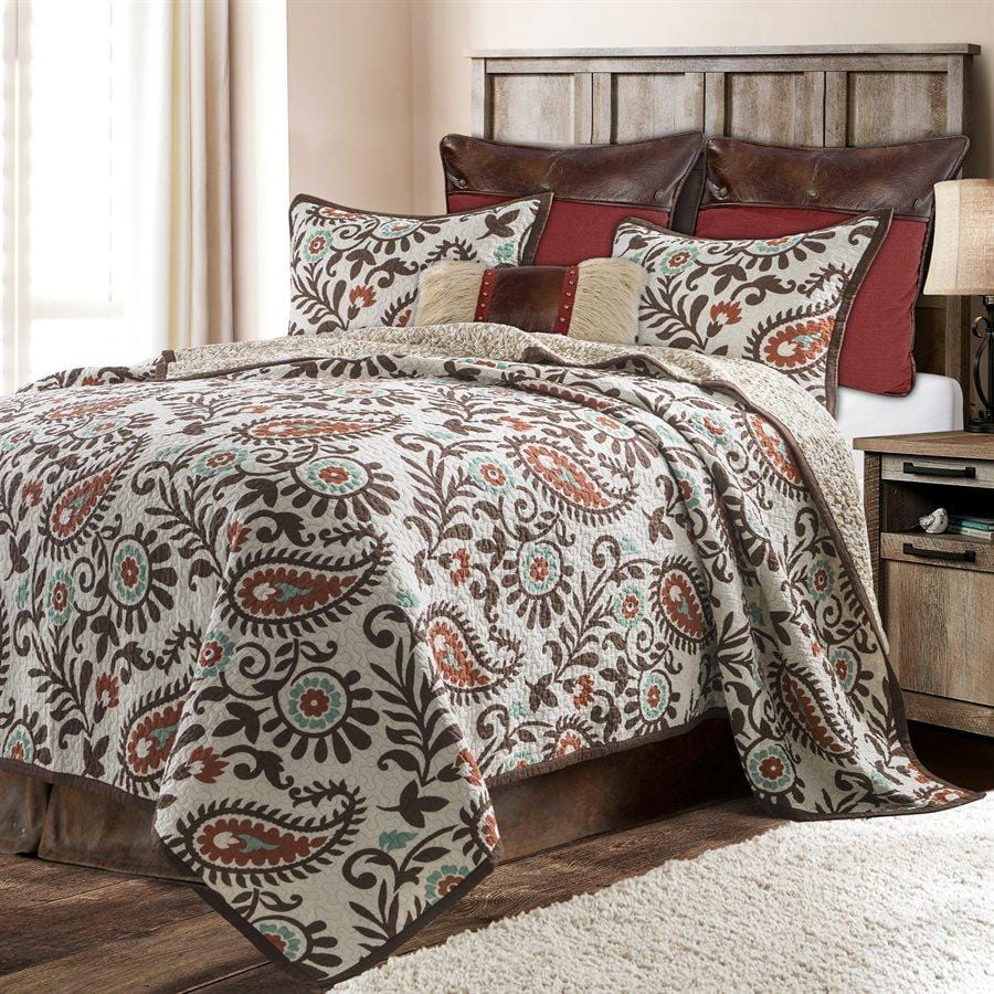 Floral Mocha Quilt Set