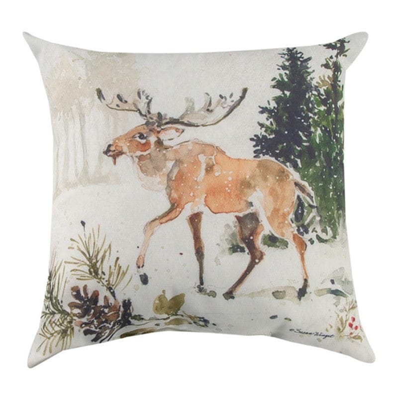 Winter Forest Deer & Moose Pillow