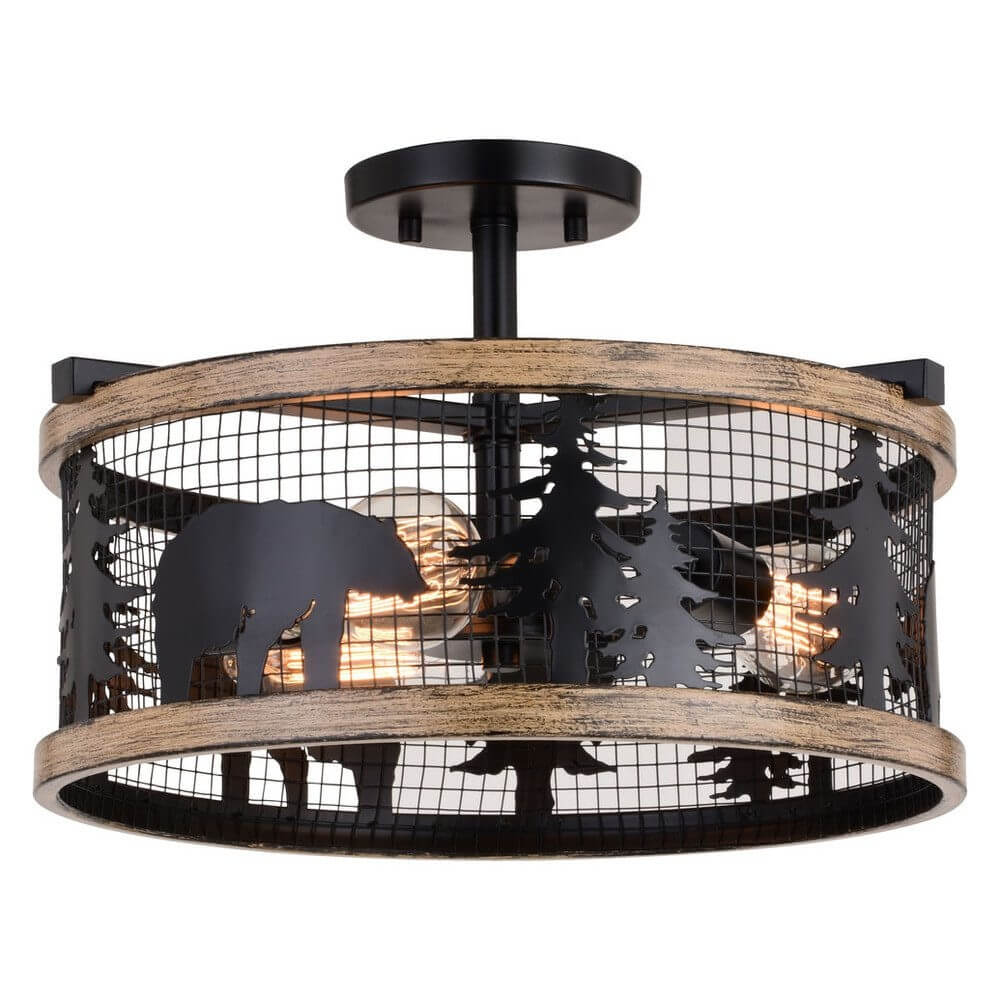 Anchorage 16-Inch 3 Light Semi-Flush Lamp