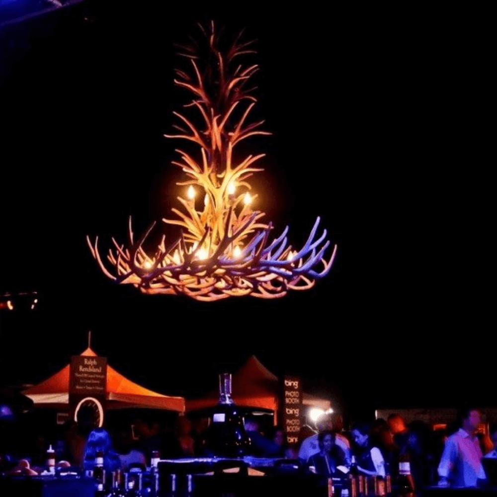 Authentic Mule Deer Tall Chandelier - Extra Large