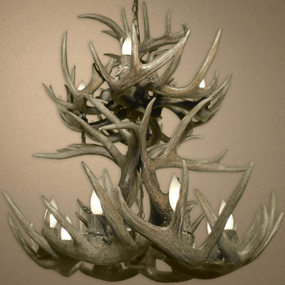 Authentic Whitetail Deer Two Tier Chandelier