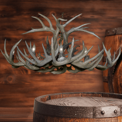 Authentic Whitetail Deer Wide Chandelier