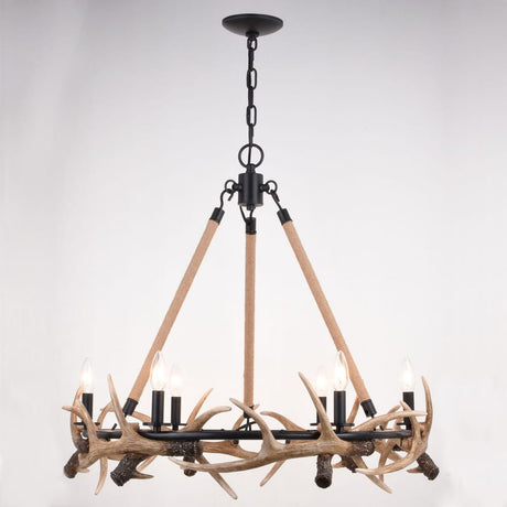 Boulder 6 Light Antler Chandelier