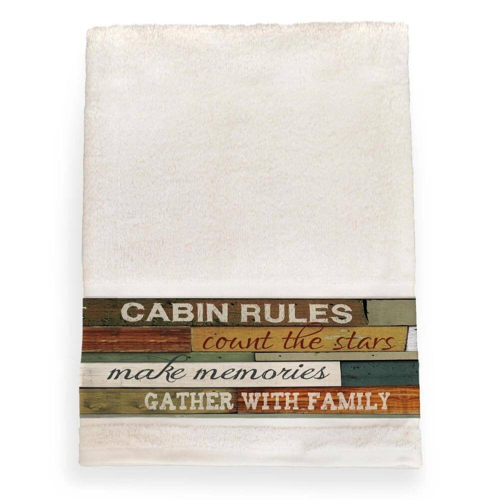 Cabin Inspiration White Bath Towel