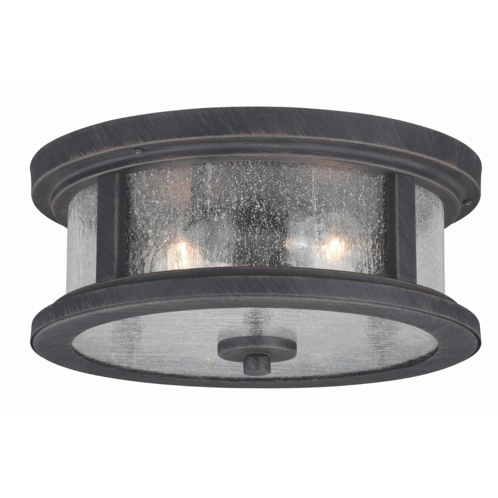 Columbia Outdoor Flush Mount Light Fixture - Rust Iron