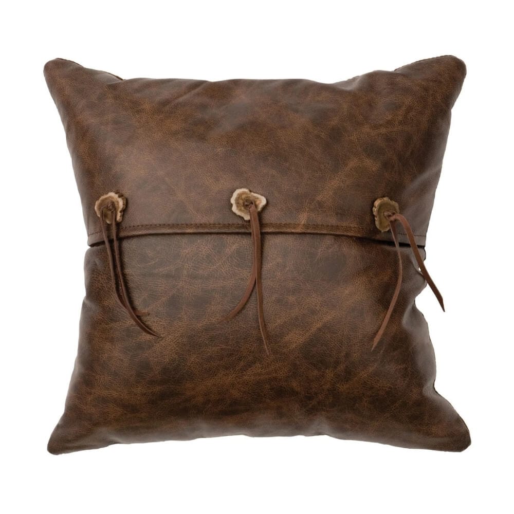 Deer Meadow Leather Pillow
