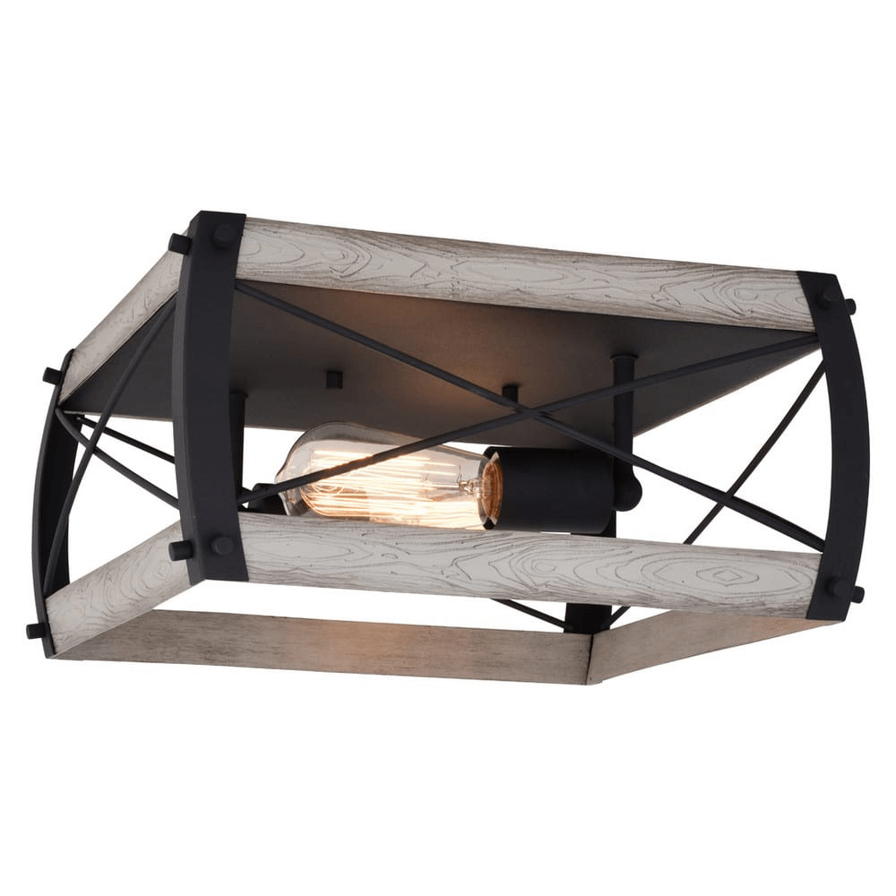 Fremont Black and White Cage Ceiling Light