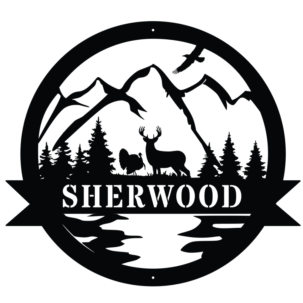 Deer And Turkey Customizable Metal Sign Cabin Place