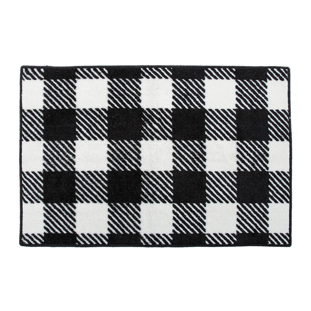 Monochrome Checkered Rug