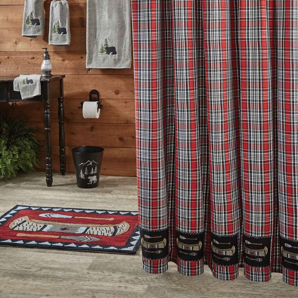 Montana Plaid Canoe Shower Curtain