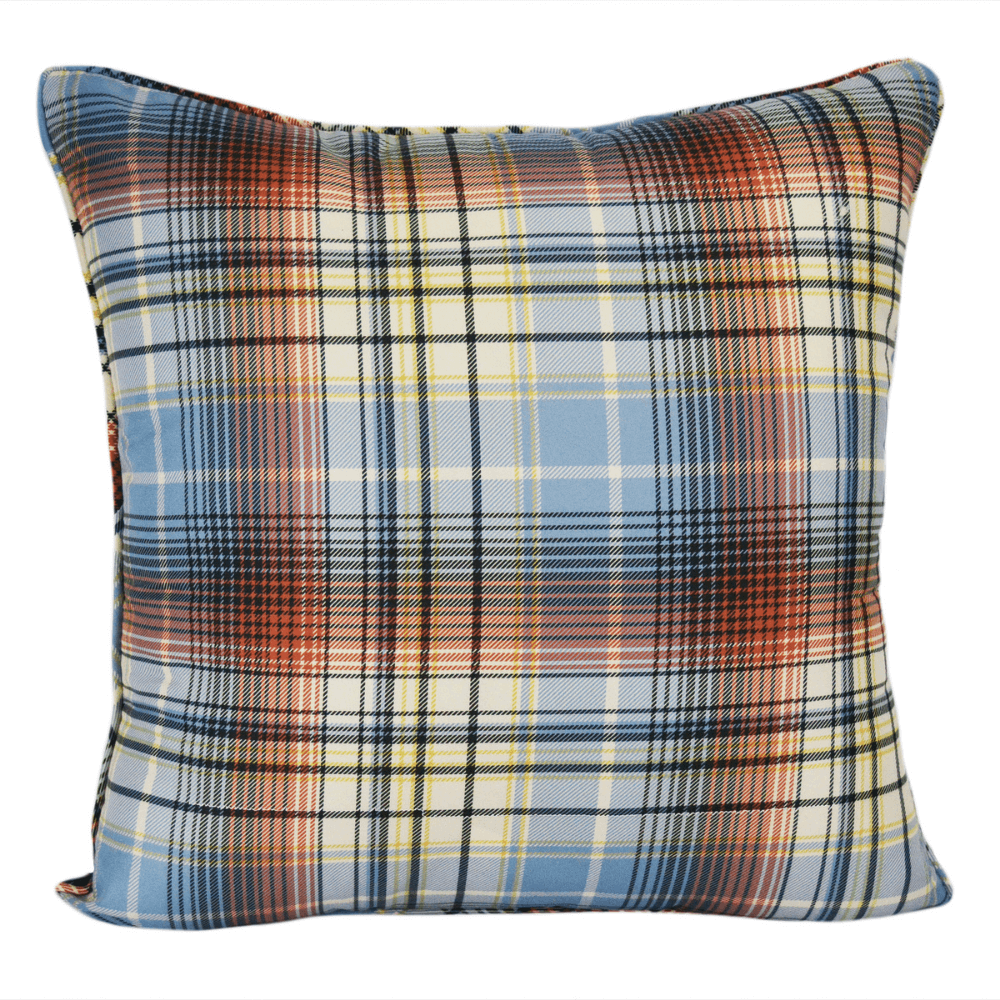 Retro Forest Plaid Pillow