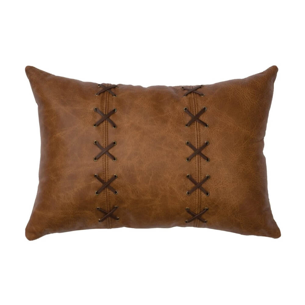 Rustic Striped Cross Laced Pillow