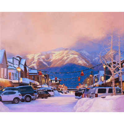 Snowy Village Art Print