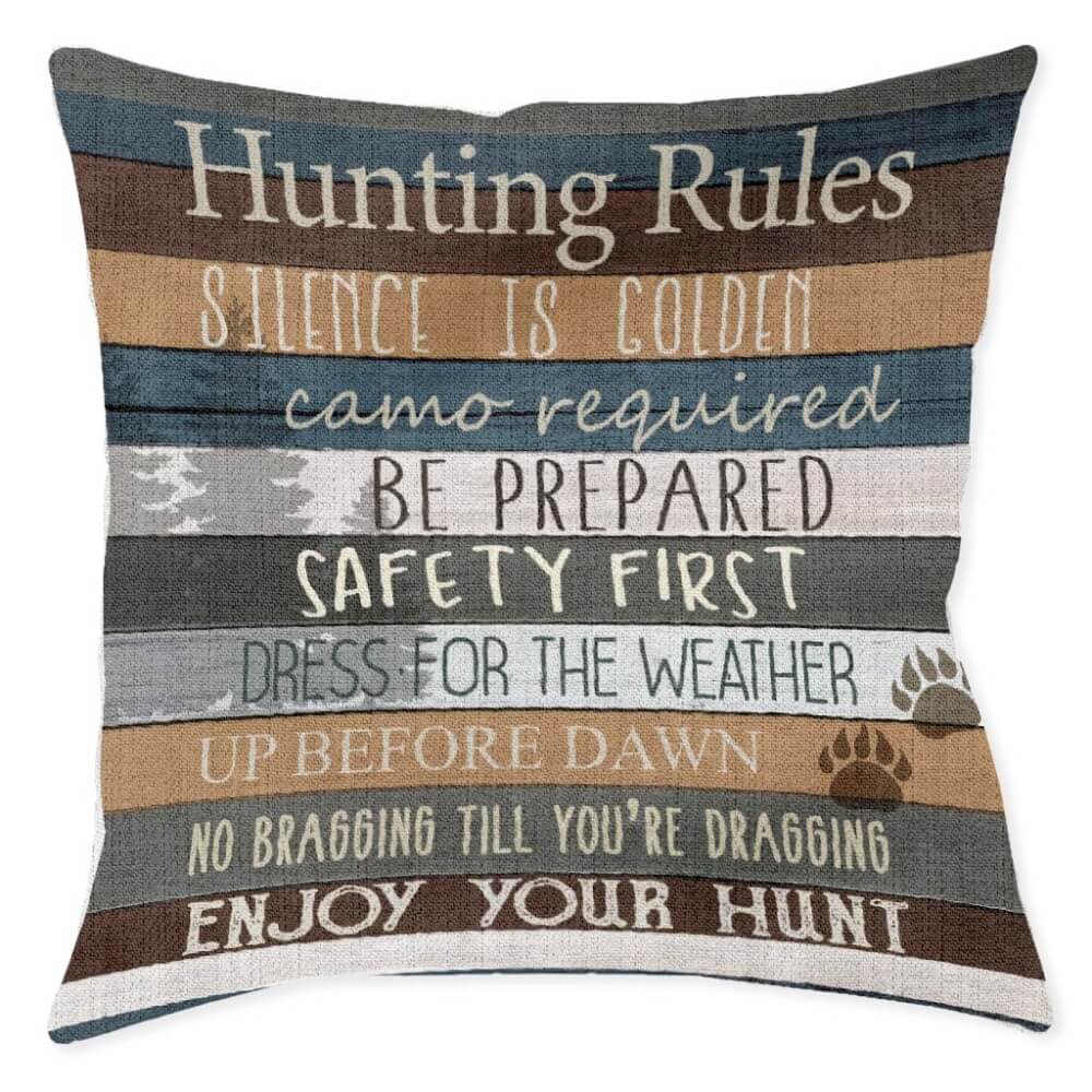 Sportsman Rules Woven Decorative Pillow