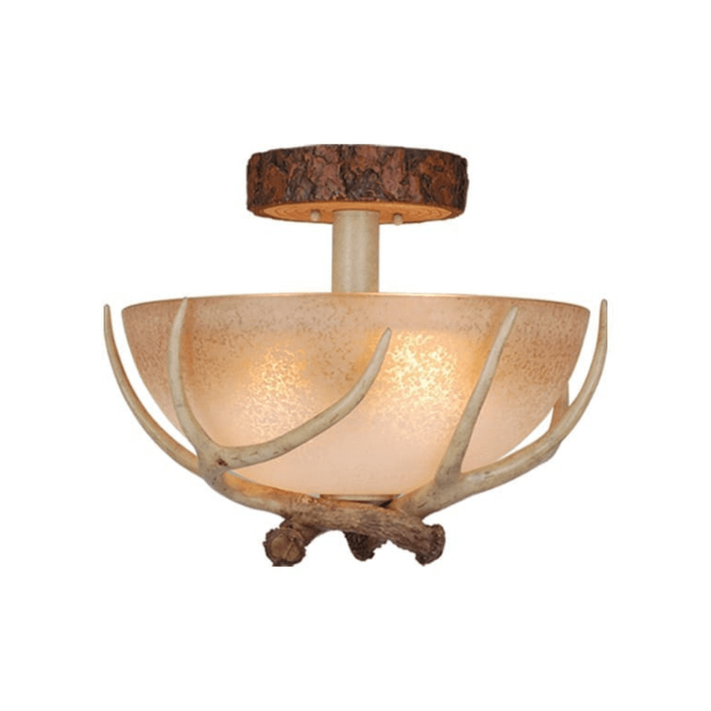 Tavern 16" Antler Semi Flush Ceiling Light