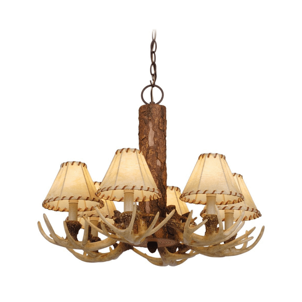 Tavern 6 Light Antler Chandelier