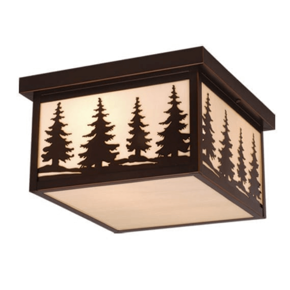 Towering Pine Square Flush Mount Ceiling Light