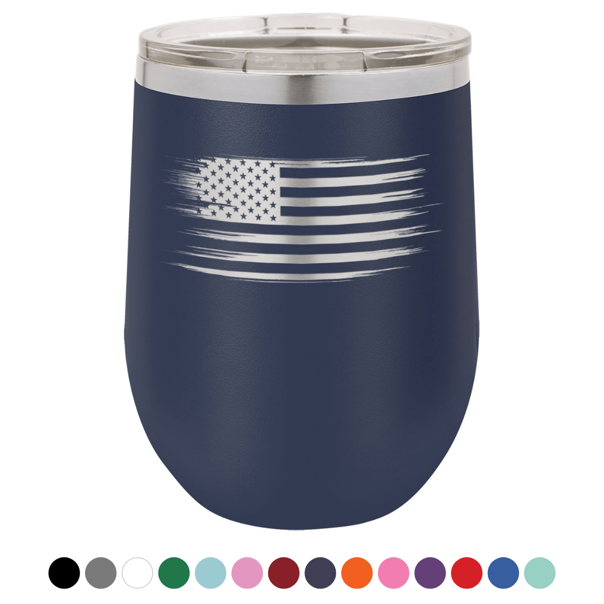 Old Glory 12 oz Wine Tumbler - Powder Coated