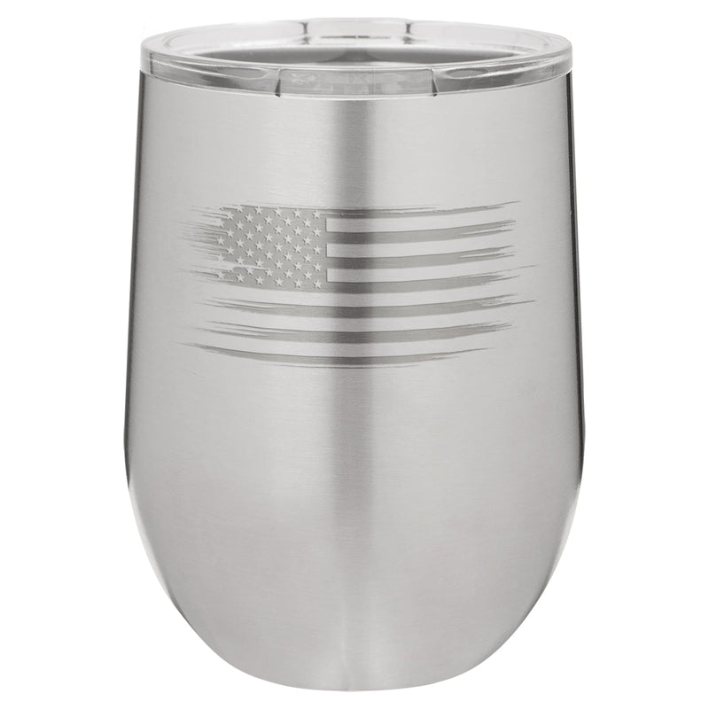 Old Glory 12 oz Wine Tumbler - Stainless