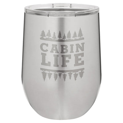 Cabin Life 12 oz Wine Tumbler - Stainless