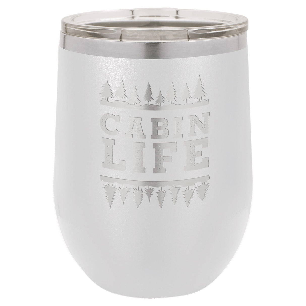 Cabin Life 12 oz Wine Tumbler - Powder Coated