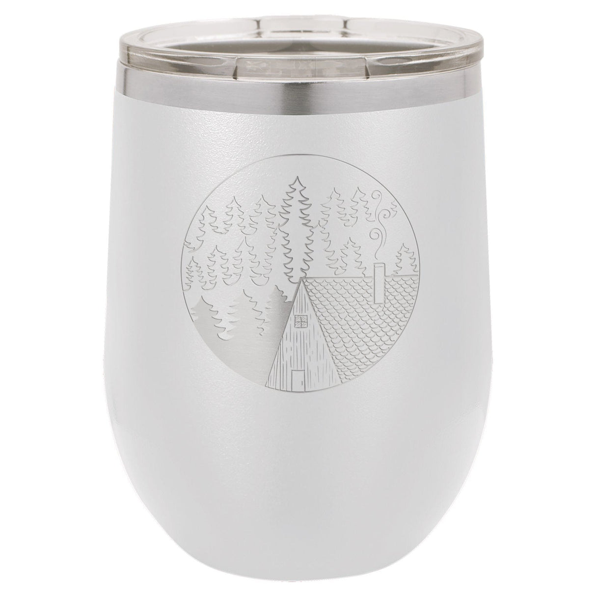 Cabin Scene 12 oz Wine Tumbler - Powder Coated