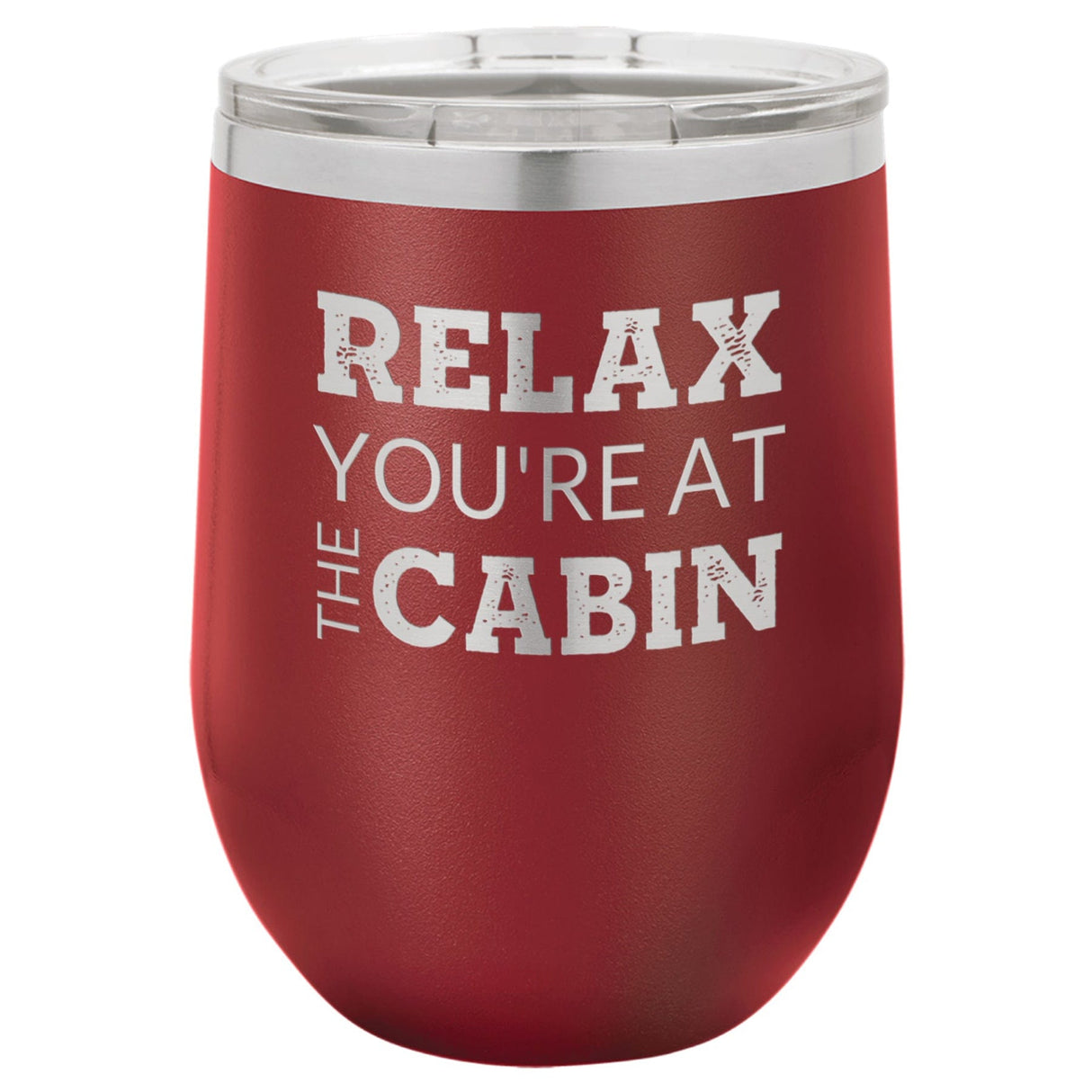 At The Cabin 12 oz Wine Tumbler - Powder Coated