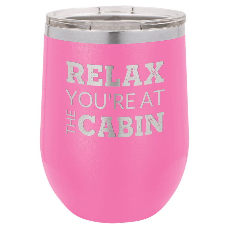 At The Cabin 12 oz Wine Tumbler - Powder Coated