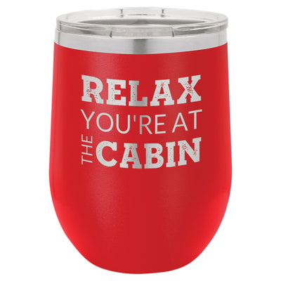 At The Cabin 12 oz Wine Tumbler - Powder Coated