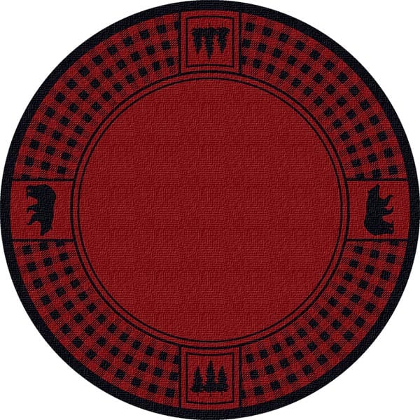 Bear Plaid Red Area Rug
