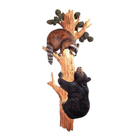 Bear & Racoon in Tree Wall Art