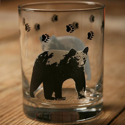 Black Bear Double Old Fashioned Glass Set
