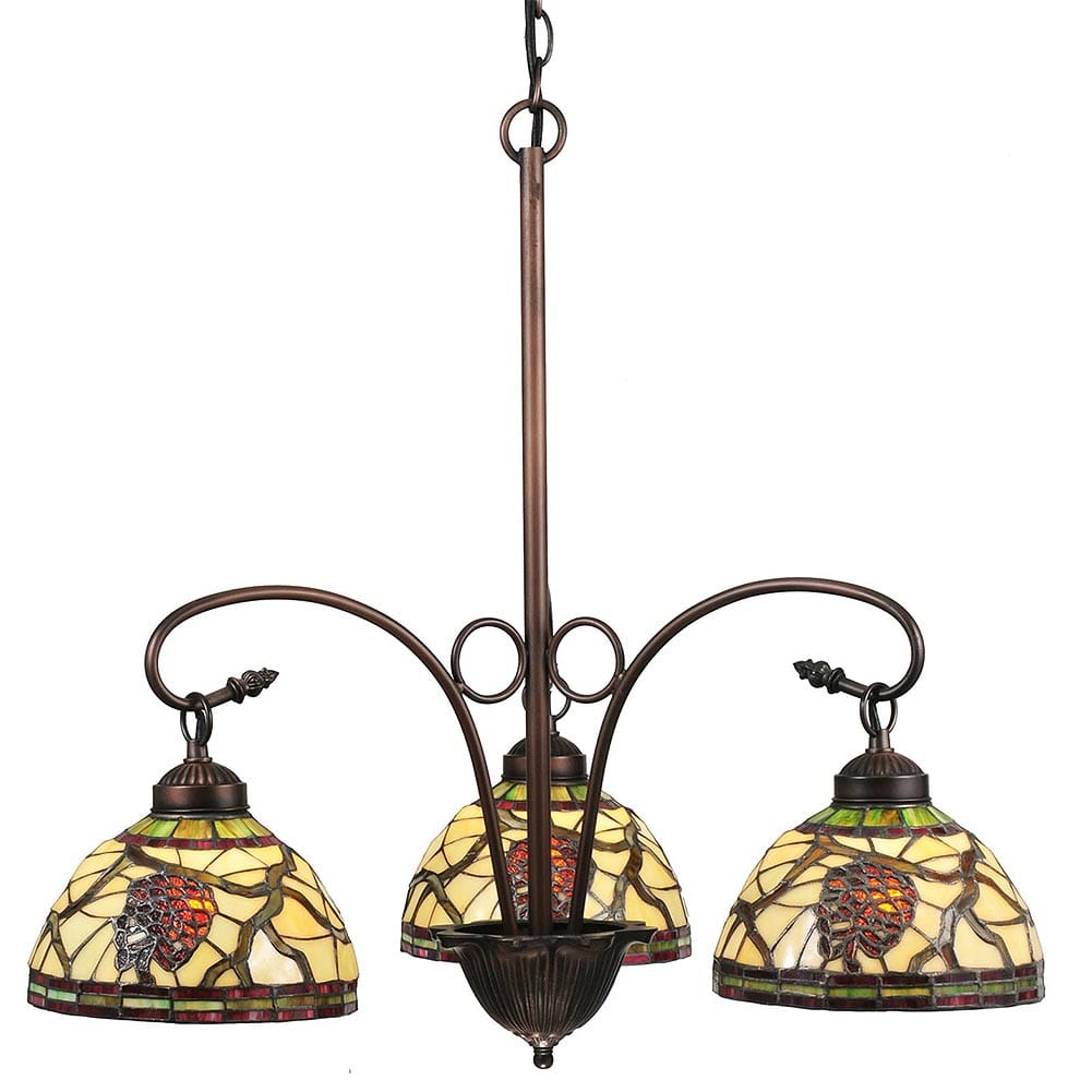 Burgundy Pinecone Dome Chandelier