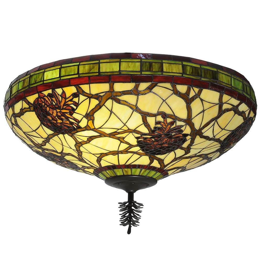 Burgundy Pinecone Dome Flush Mount