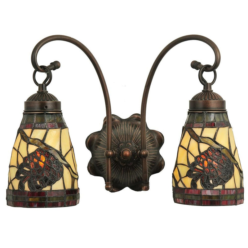 Burgundy Pinecone Double Wall Sconce
