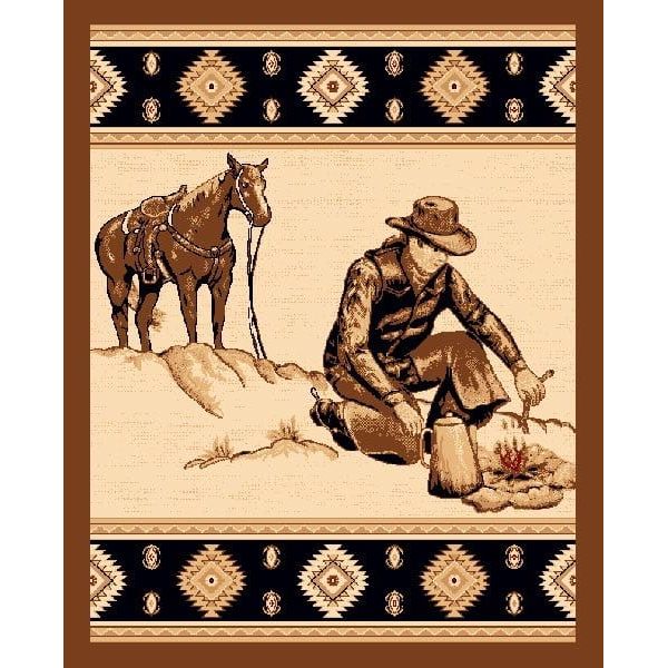 Cowboy Campfire Area Rug